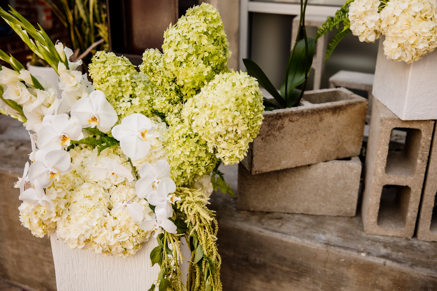 Event tablescape with seasonal florals